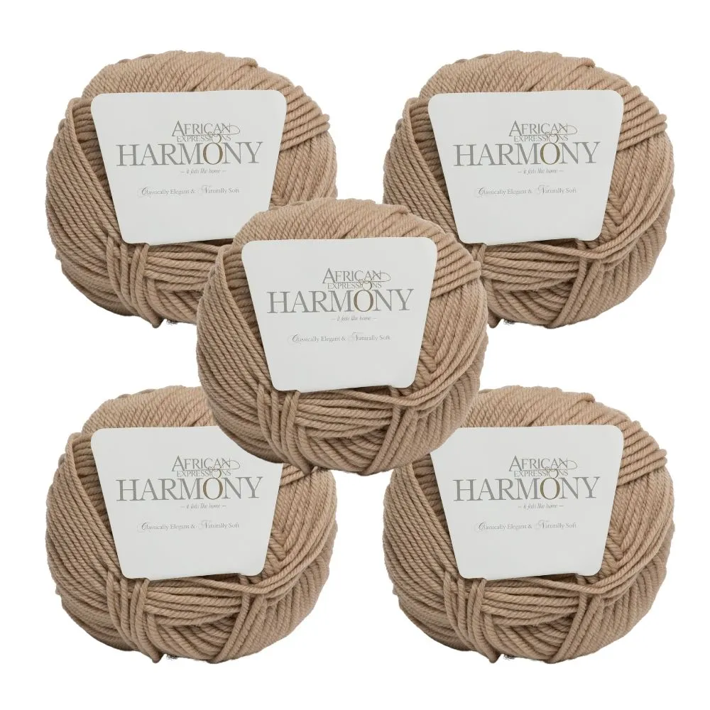 Merino Wool Yarn - Harmony ( 5 x 50 g pack) - 2029 Beige