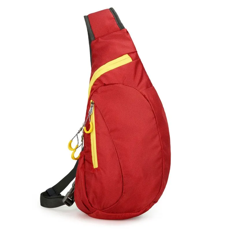Single Shoulder Messenger Bag, Outdoor Foldable Shoulder Bag - Red