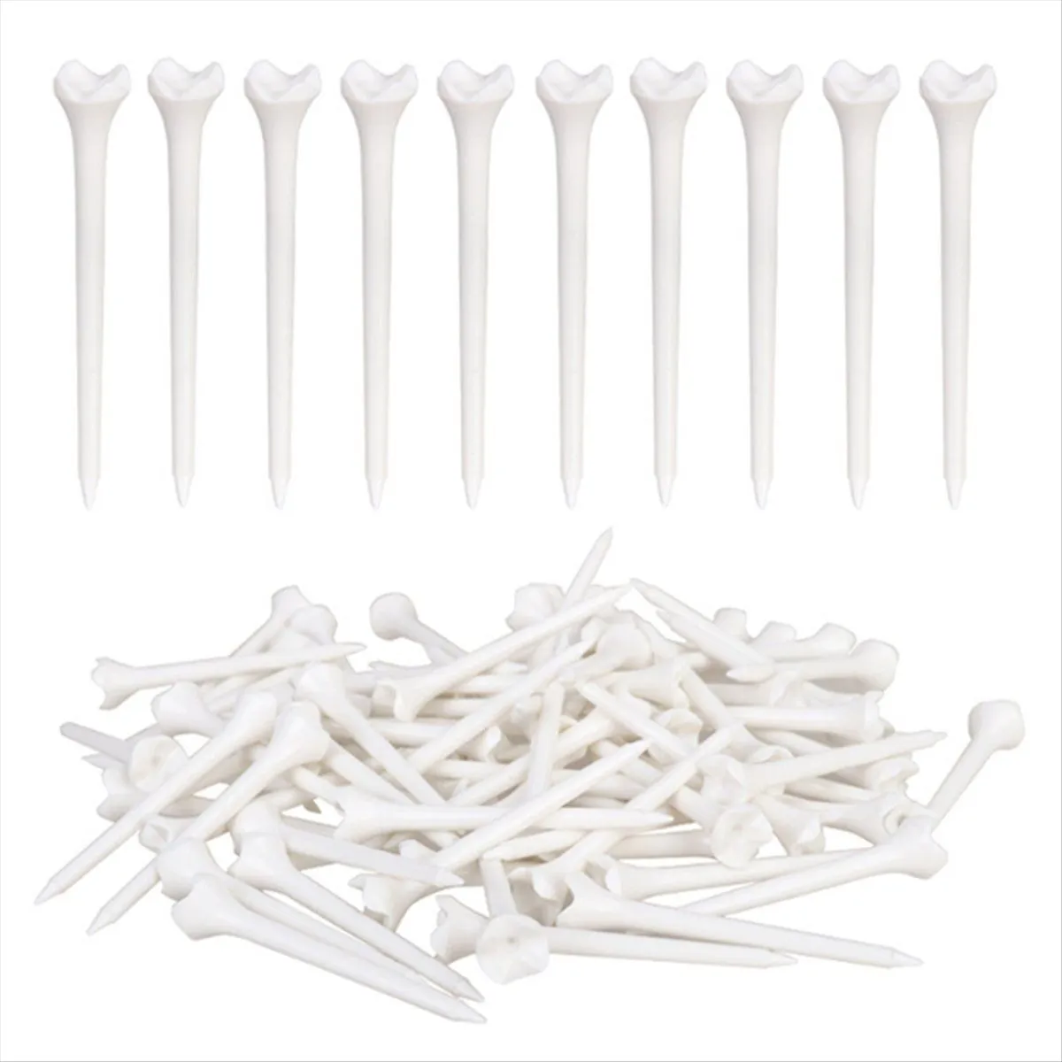 100Pcs 70Mm Professional Tee System Plastic Golf Tee Golf Accessories
