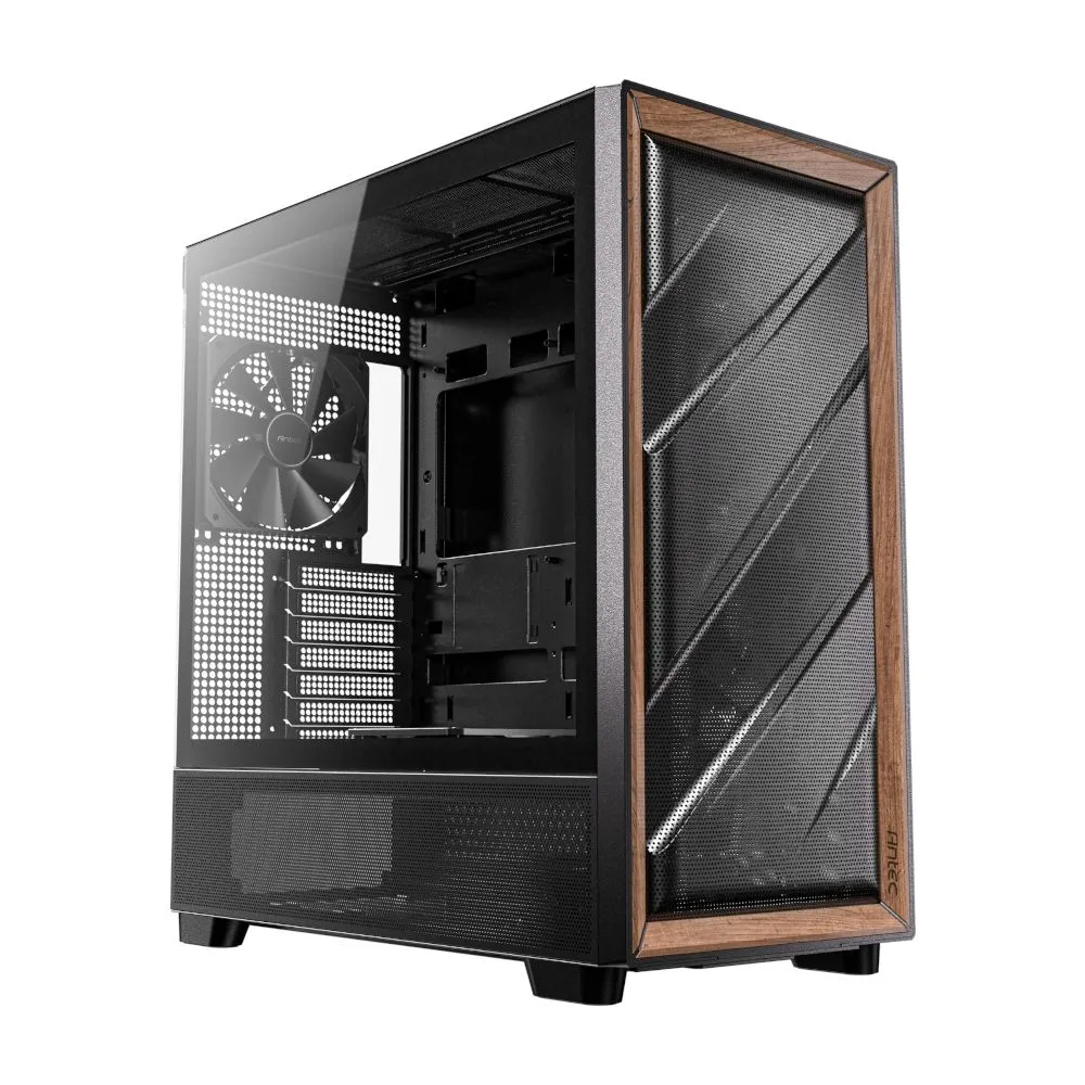 Antec Flux ATX Wood Mid Tower Gaming Chassis - Black