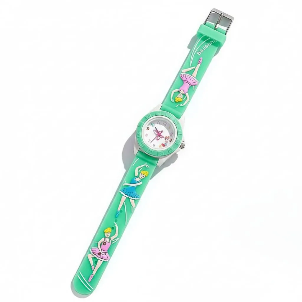 Children's Fun Theme Strap Time Teacher Wrist Watch, (Dancing Ballet) - Green