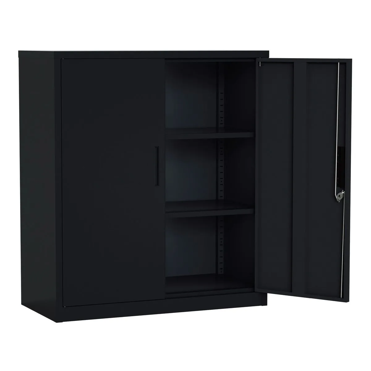 Steel Small Filing Cabinet Storage Cupboard Office/Home File Organizer - Black