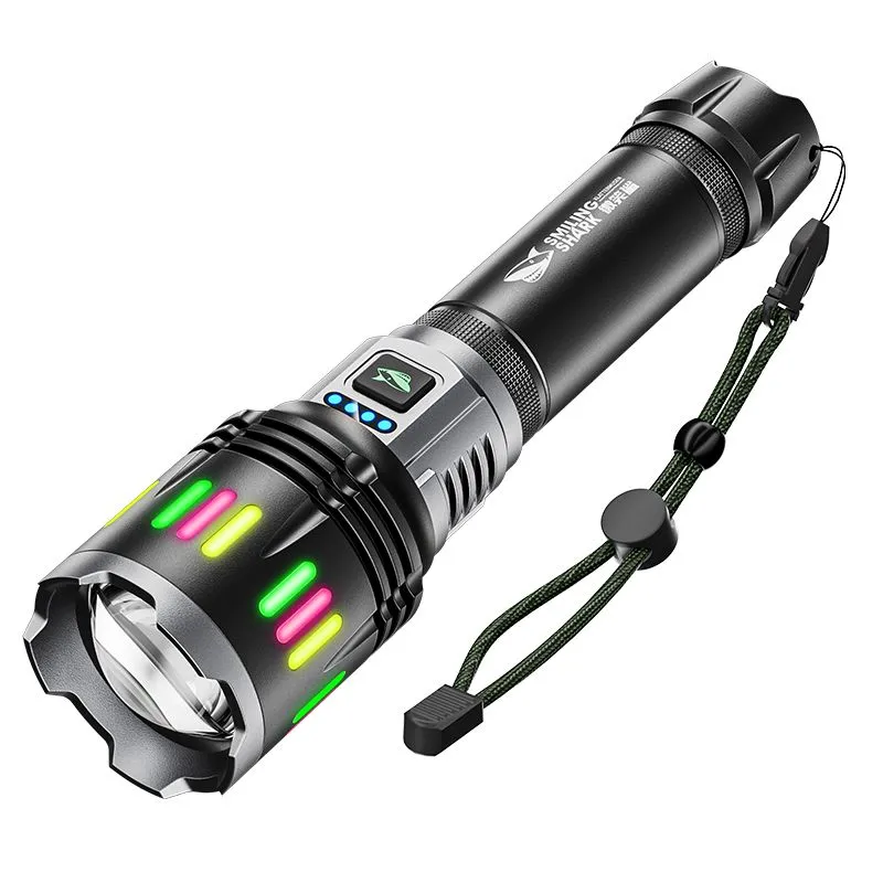 Smiling Shark 8400 LM Super Bright Torch Light Rechargeable Flashlight-5270