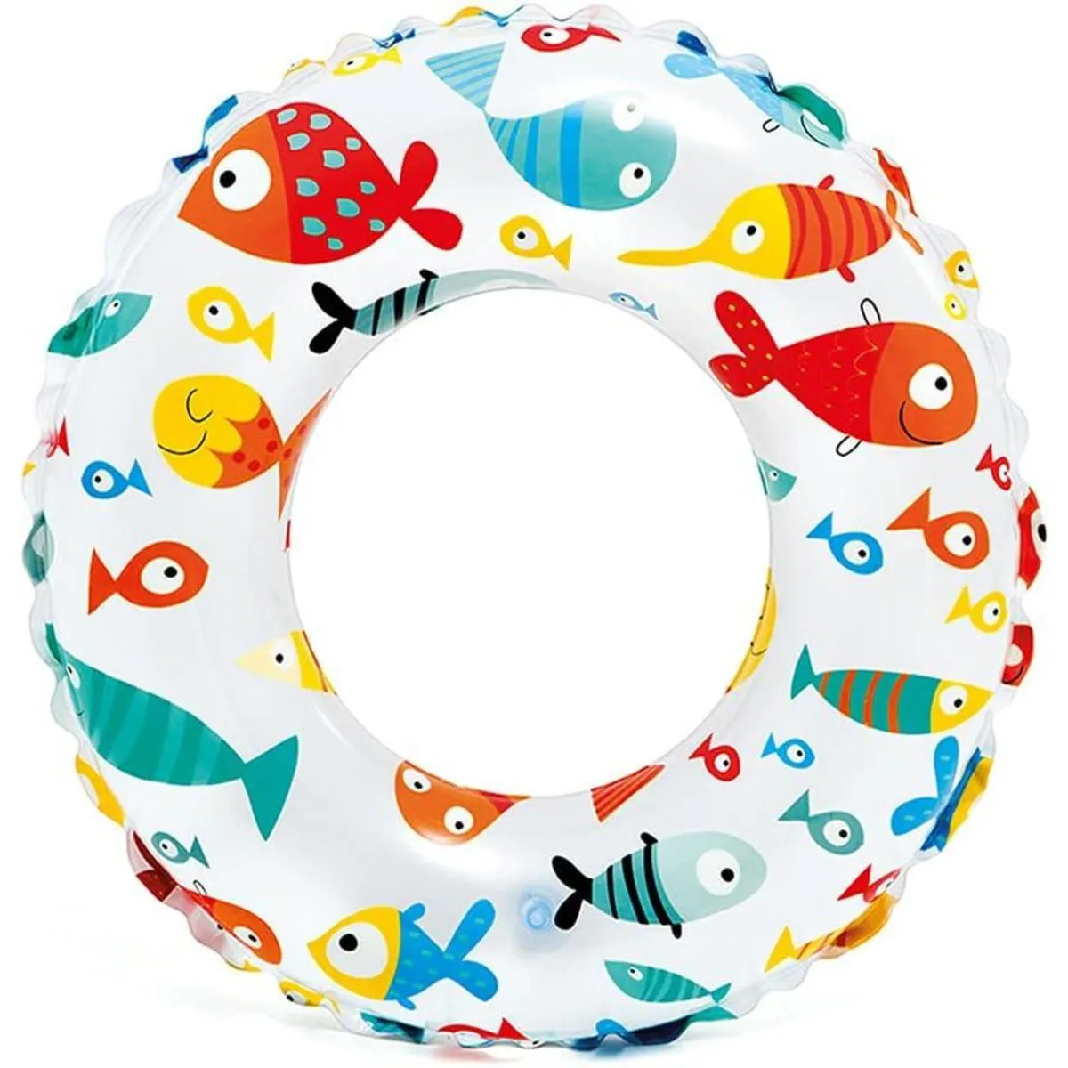 Intex Swim Ring 51 cm - Colorful Lively Print for Kids and Pool Fun - Blue