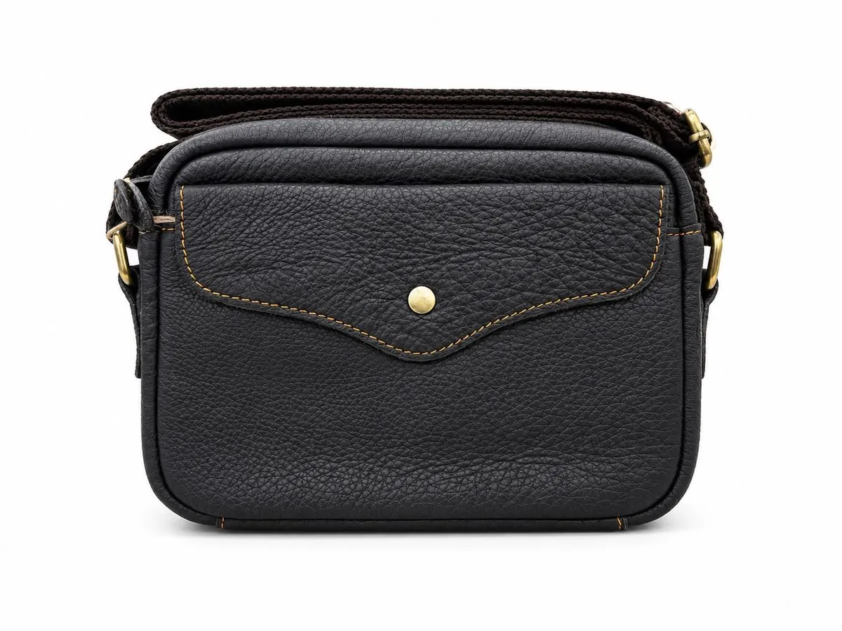 Men's Leather Side Bag,Crossbody Bag-X-764#-Dark Coffee
