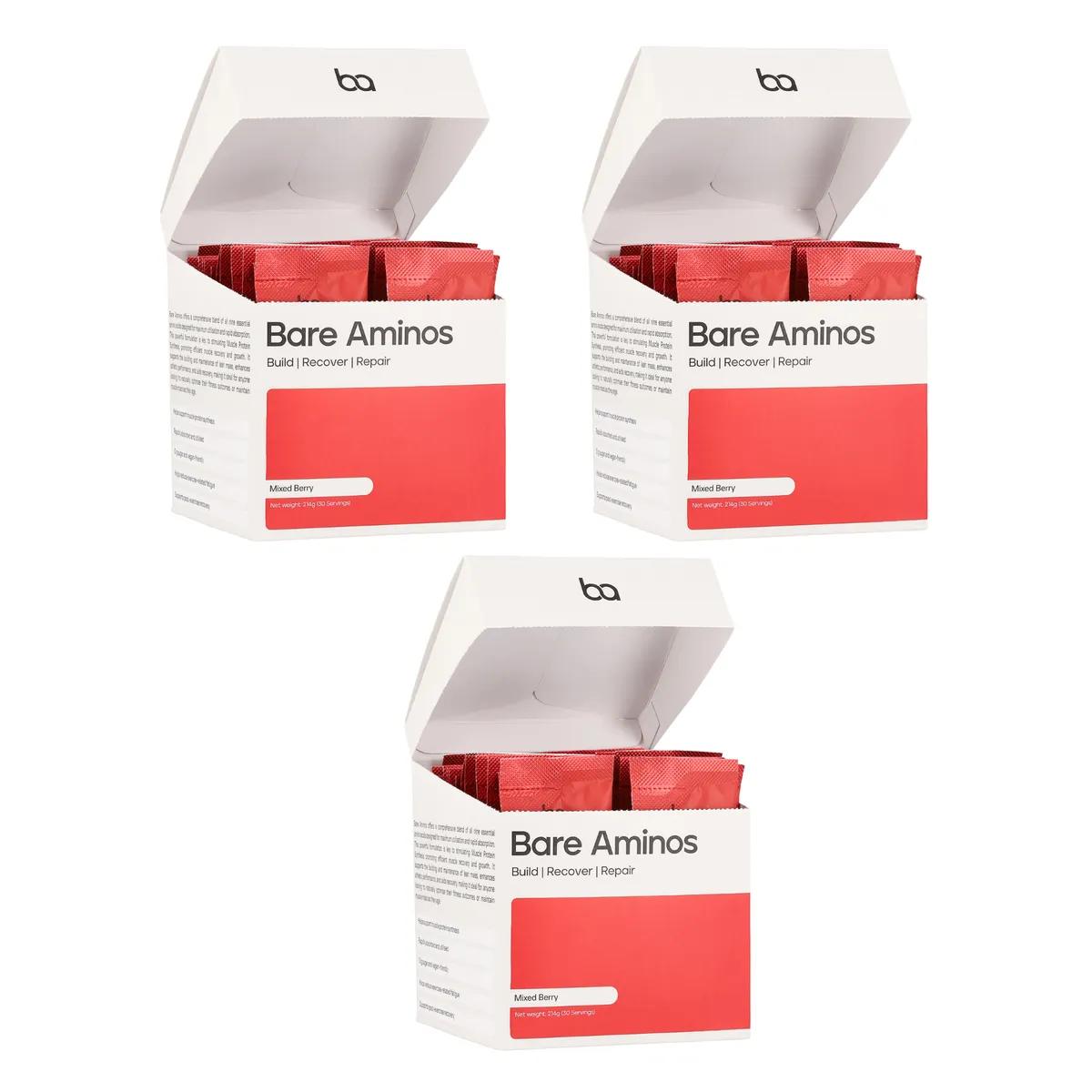 Bare Aminos: EAA Formula | Sachet Box Bundle | 90 Servings | Mixed Berry