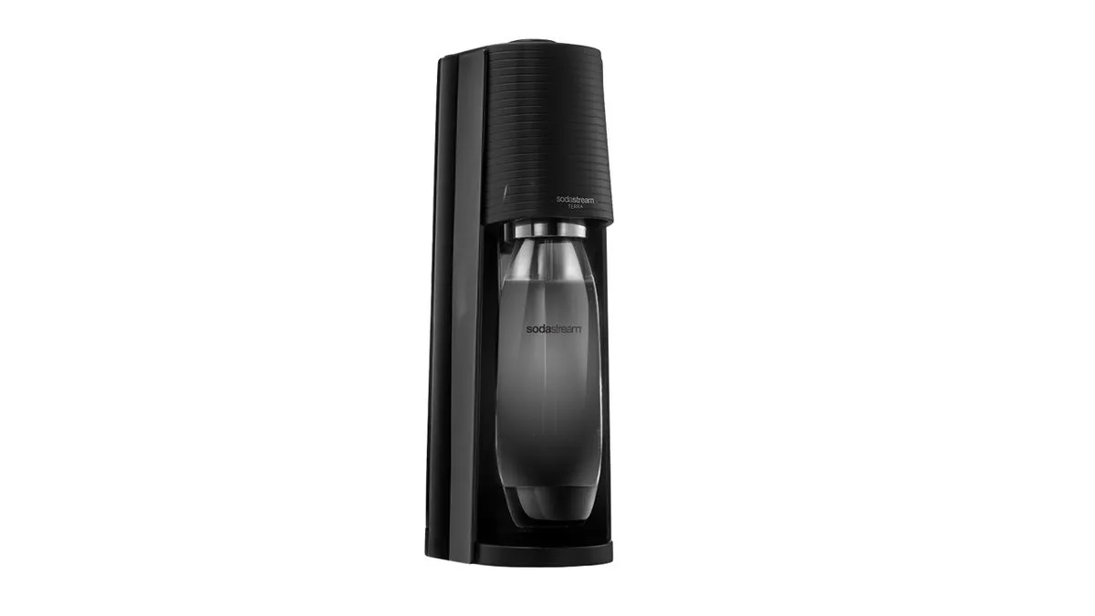 SodaStream Terra Black Sparkling Water Maker & 1L Bottle + CO2 cylinder
