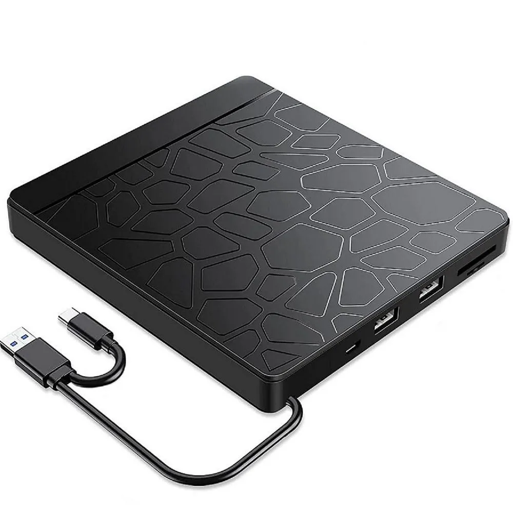 5 in 1 External CD/DVD Drive for Laptop Portable CD/DVD ROM Writer Reader