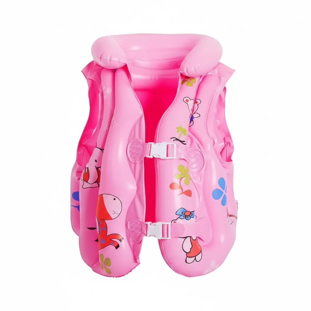Casey Kids Inflatable Swimming Vest, Pink, Size Medium, 5-6 Years