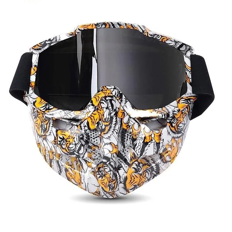 Full Face Motorcycle GelSoft Paintball Airsoft Mask Game MAS219 TigerEye