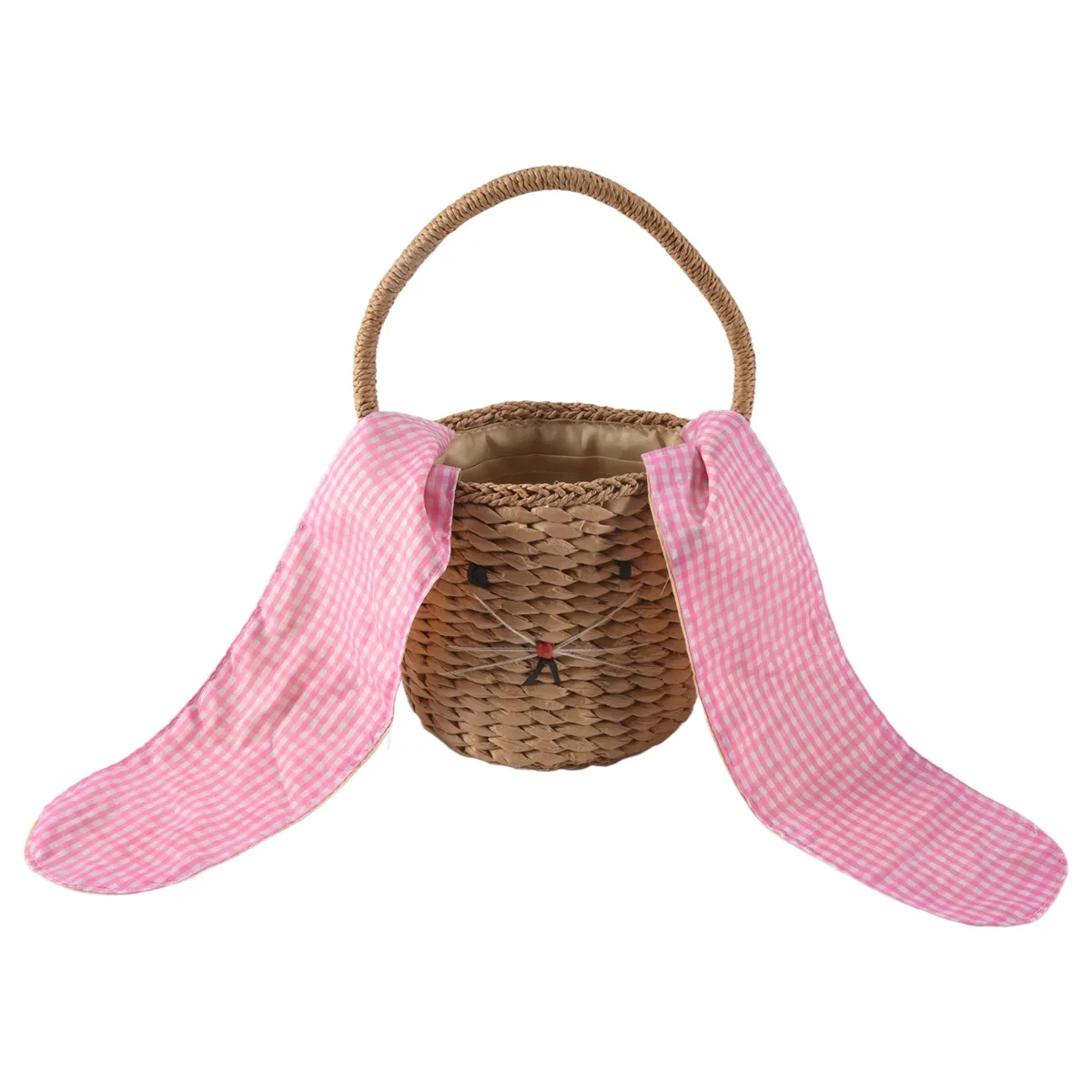 Rattan Bucket Bag for Children's and Adults Beach Straw Bag