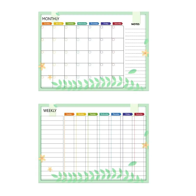 Icionix Magnetic Monthly and Weekly Planning Calendar Set– Autumn Leaves