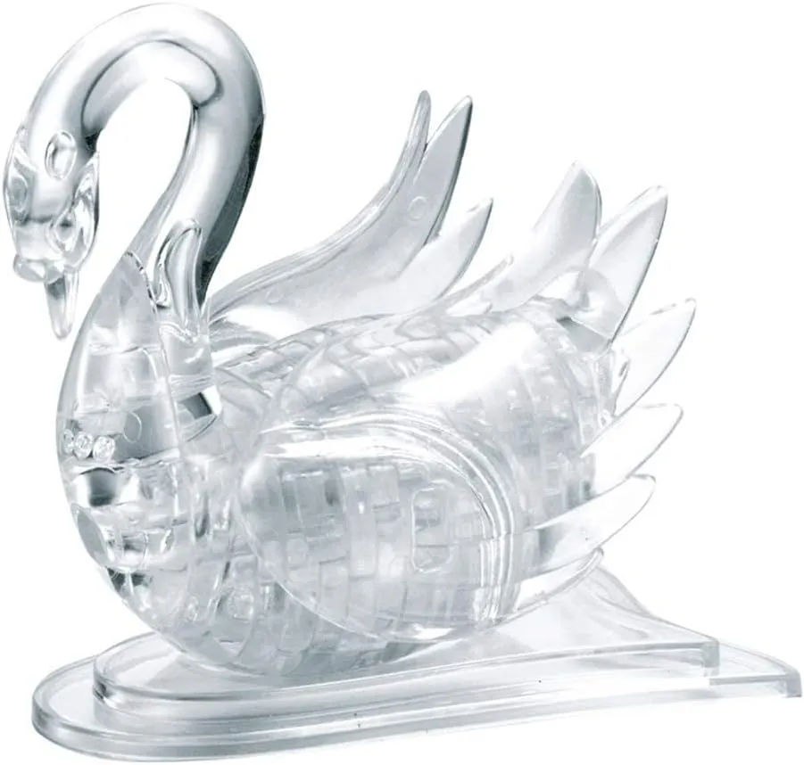 HEMCO 3D Crystal Puzzle Swan 44 unique interlocking pcs-4678 - Grey