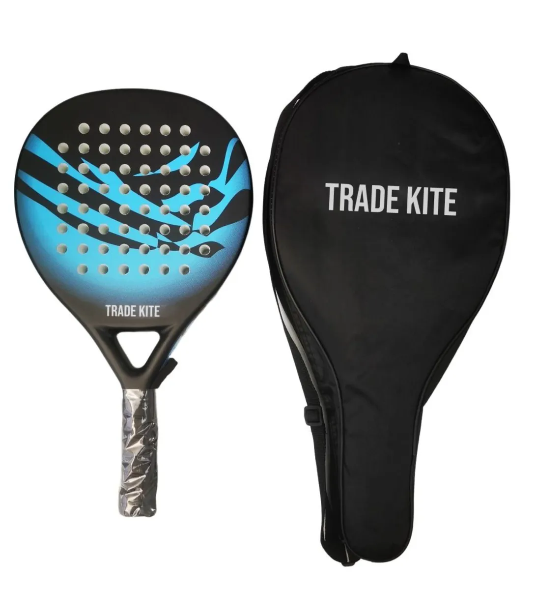 Trade Kite Carbon Padel Racket with Carry Bag - Lightweight & Premium Grip - Blue, Black