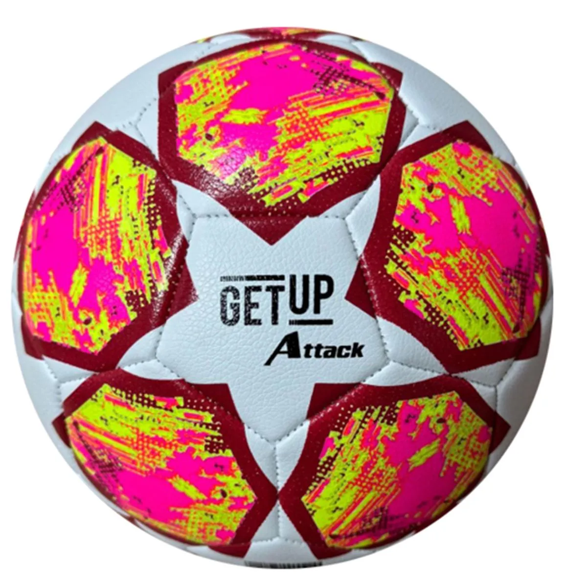 GetUp Attack Soccer Ball - Size 5 - PU Machine Stitched - Red