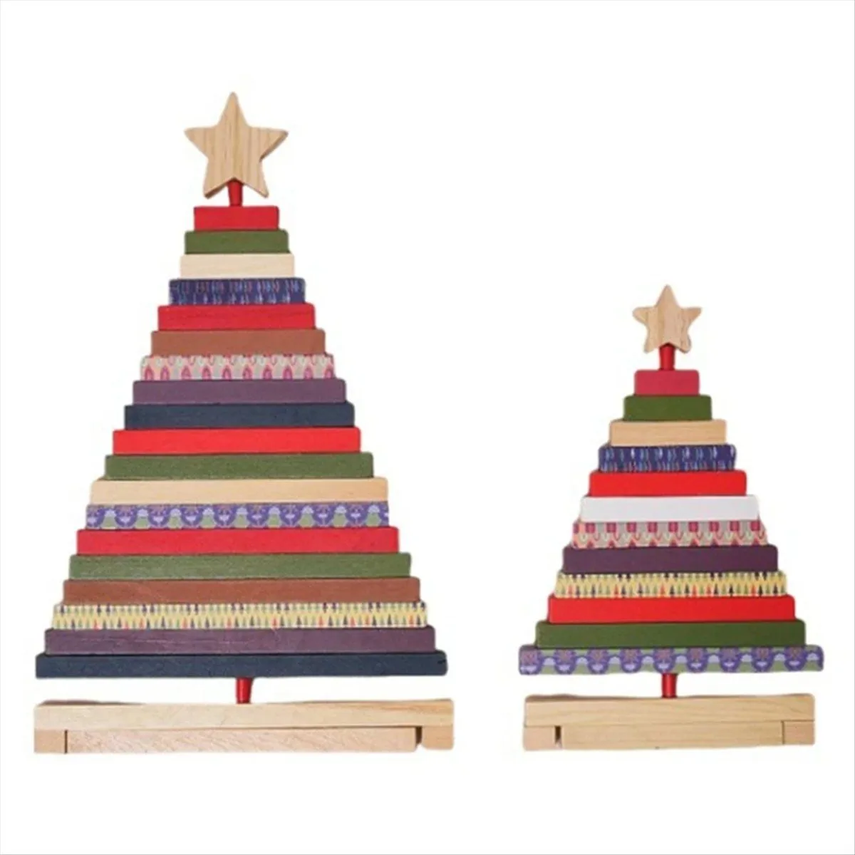 Wooden Christmas Trees Figurines Christmas Decorations