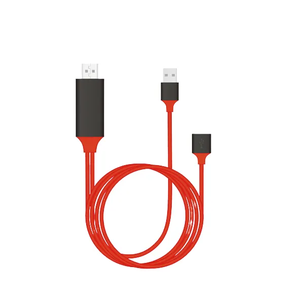 1M  USB 2.0  HD TV Digital AV Adapter HDMI Cable