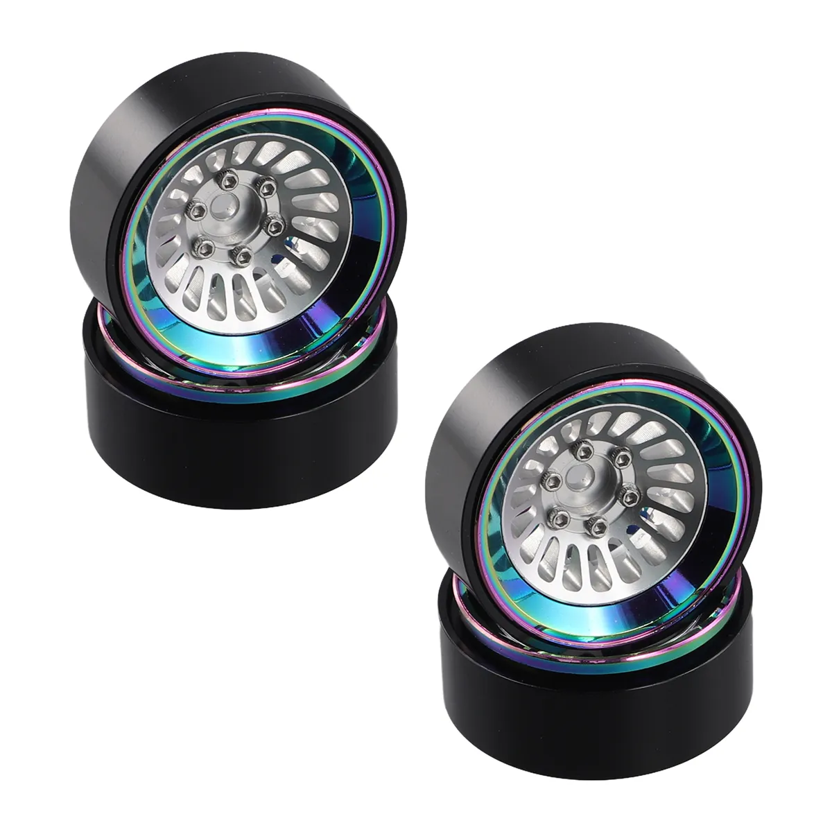 Wheel Hub Rims for Rc Crawler Car Axial Trx4M Scx24 Black&Multicolor