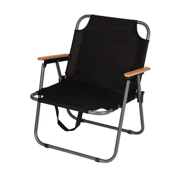 JS Foldable Outdoor Folding Chair Camping Chairs Garden Seating Black