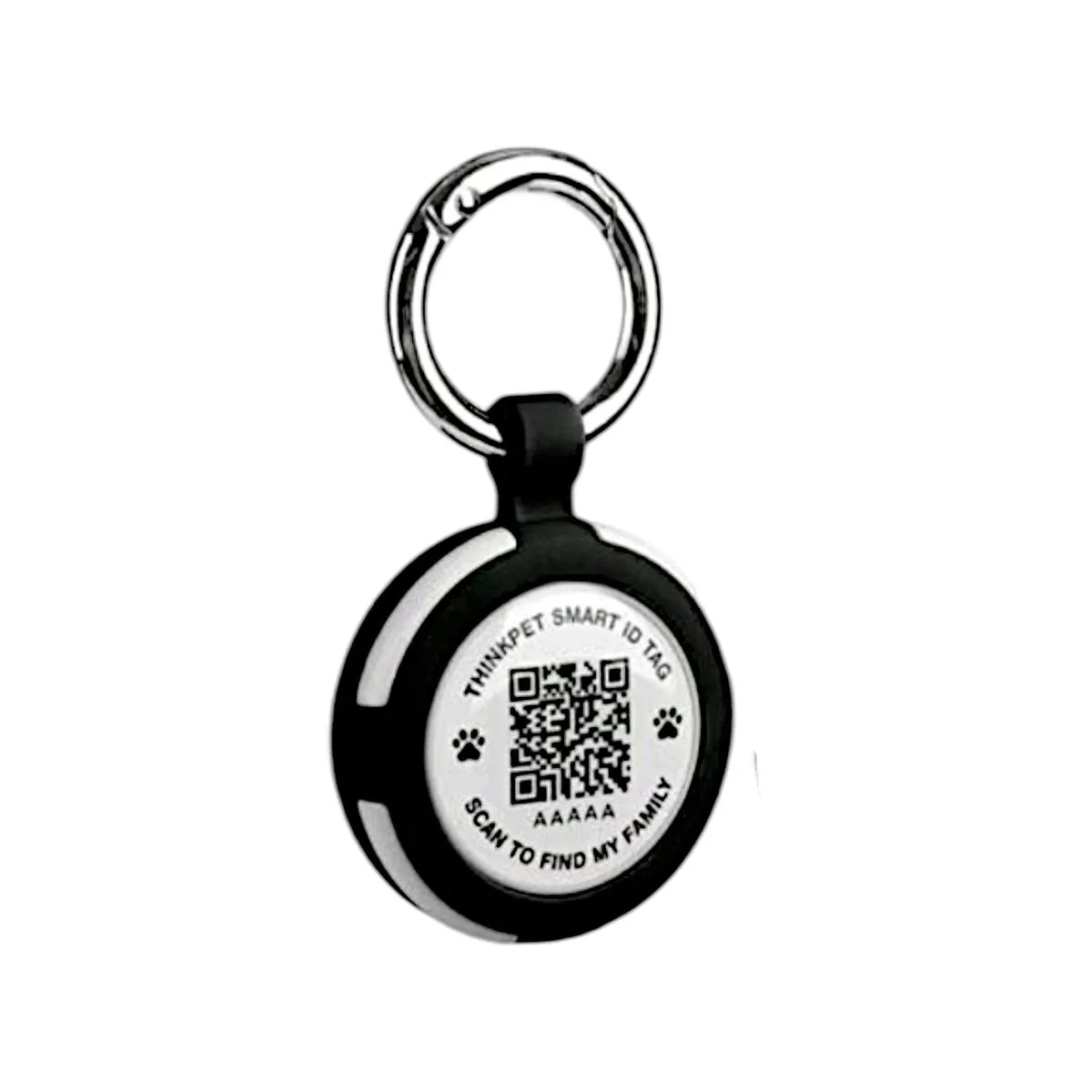 Silicone Smart Pet ID Tag with Smart QR Code Compatible With Apple AirTag - Black