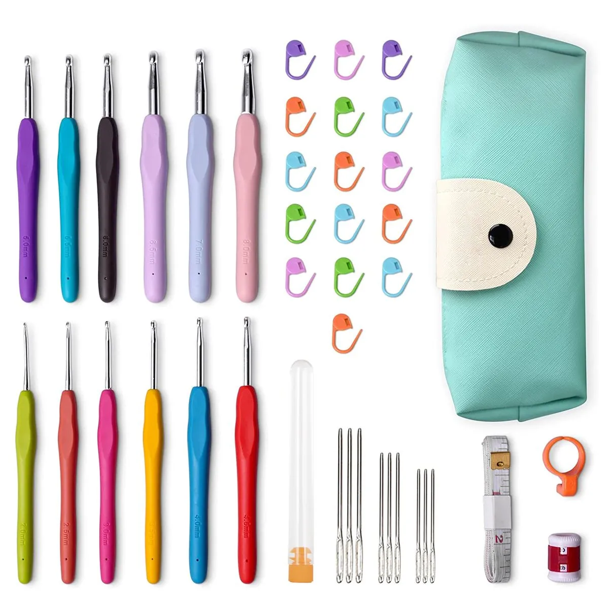 Crochet Needle Set Needlework Accessories with Storage Bag-42 pcs