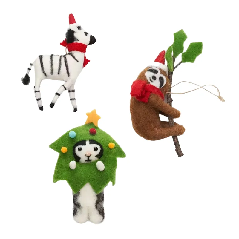 Tinsel & Timber - Santa and Helpers Hanging Deco- 3pc