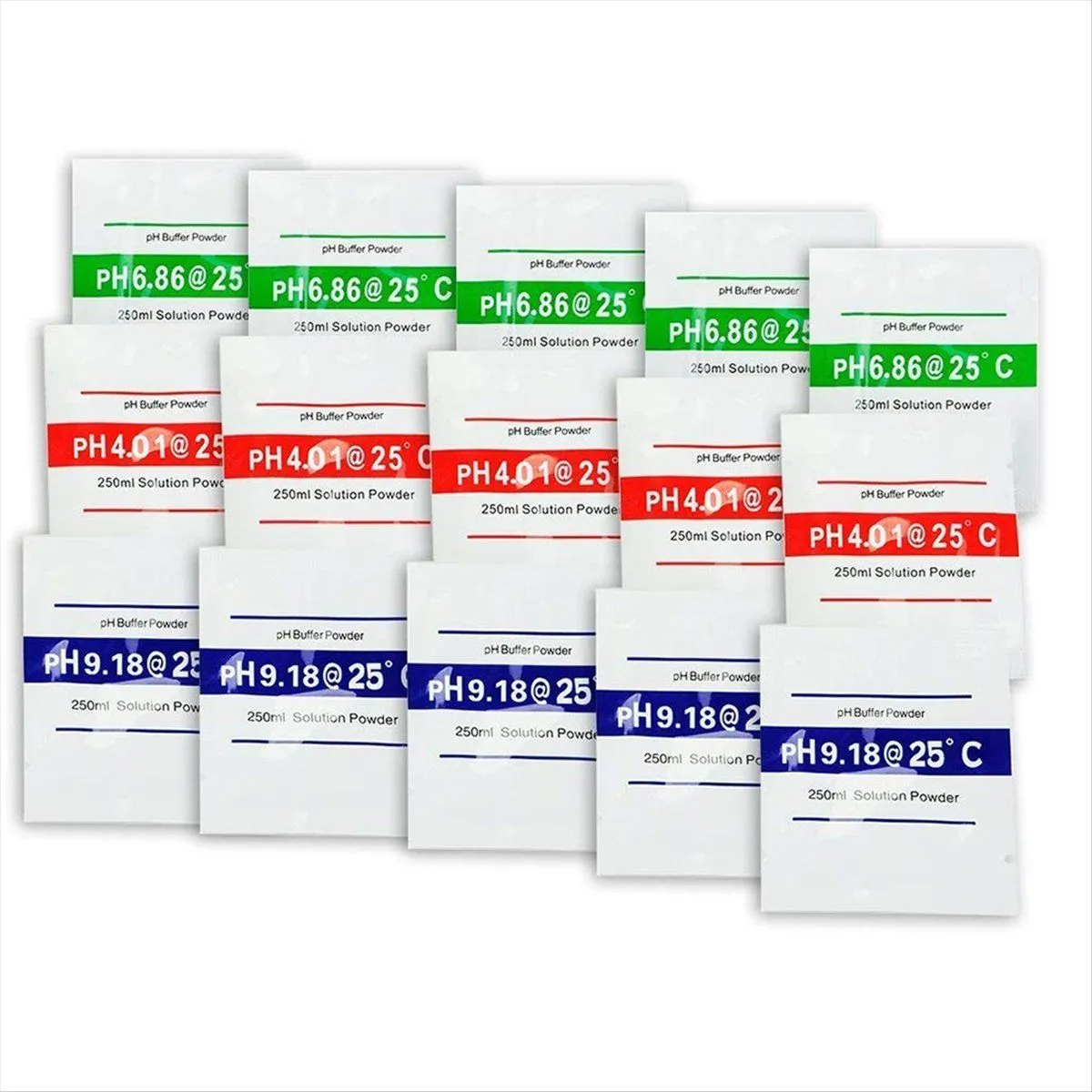 15 Pack Ph Meter Buffer Solution Powder for Precise Ph Compatible with None
