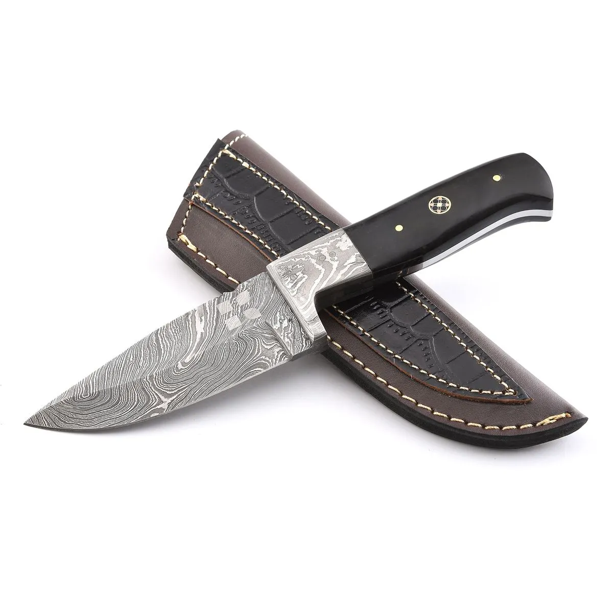 Koch - Handmade Damascus Steel Hunting Knife - Buffalo Horn YV-AB4