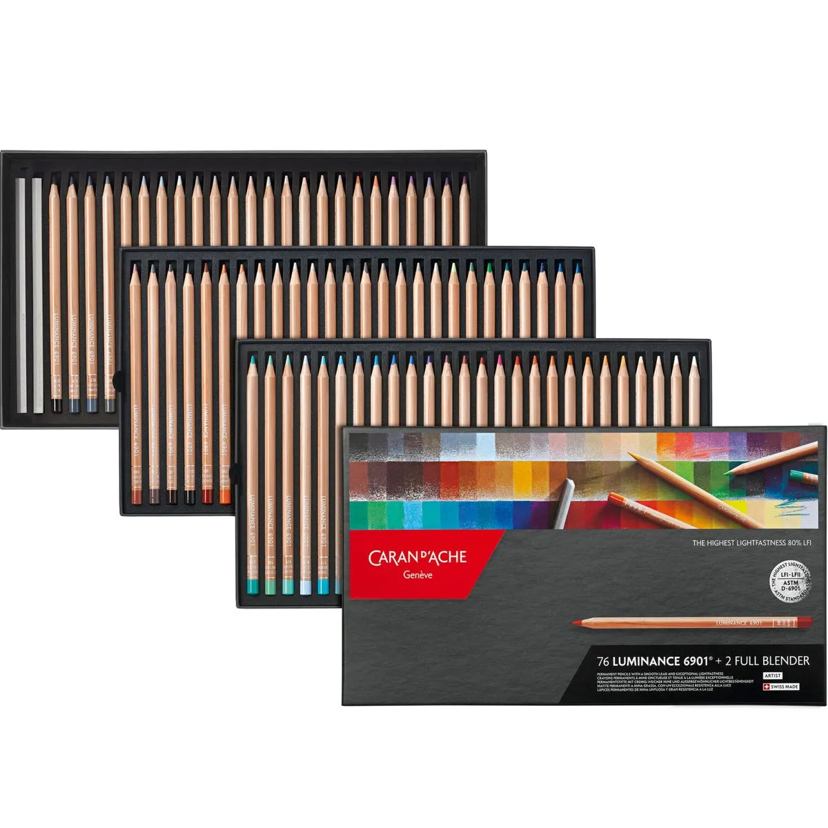 Caran D'Ache Luminance 6901 coloured pencils, 80 pencil set