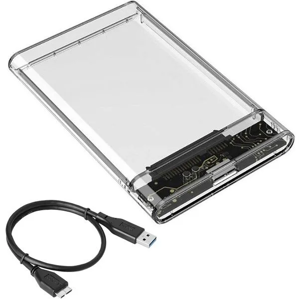 Clear Transparent External Hard Drive Case 2.5 Inch