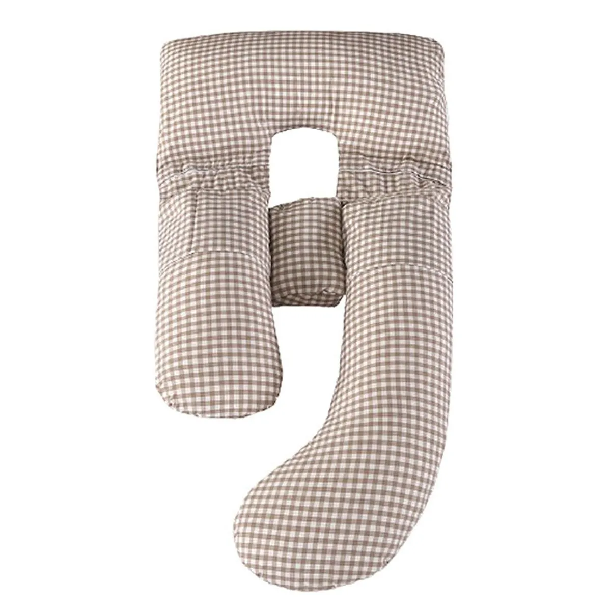 Full Cotton Maternity Pillow Set Pregnancy Support Pillow Lumbar Support - Beige plaid