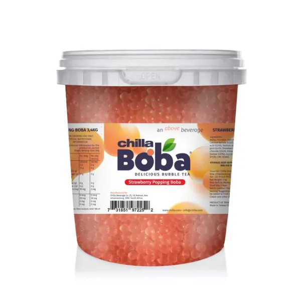 3.2kg Strawberry Popping Boba Bubble Tea Tapioca Pearls -Drinks, Desserts
