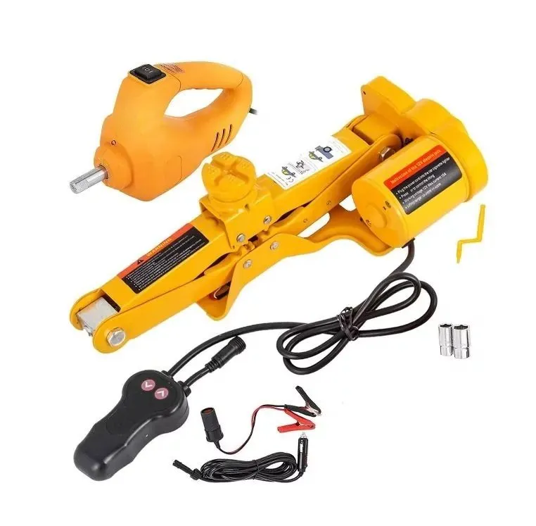 2 Ton Electric Car Jack Kit W/ Impact Wrench & LED Light for Vehicles