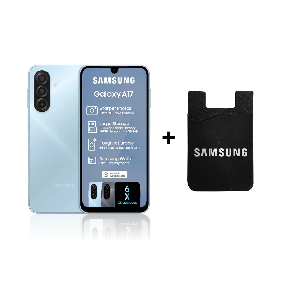 Samsung Galaxy A17 128GB LTE Dual Sim - Light Blue + Card Holder
