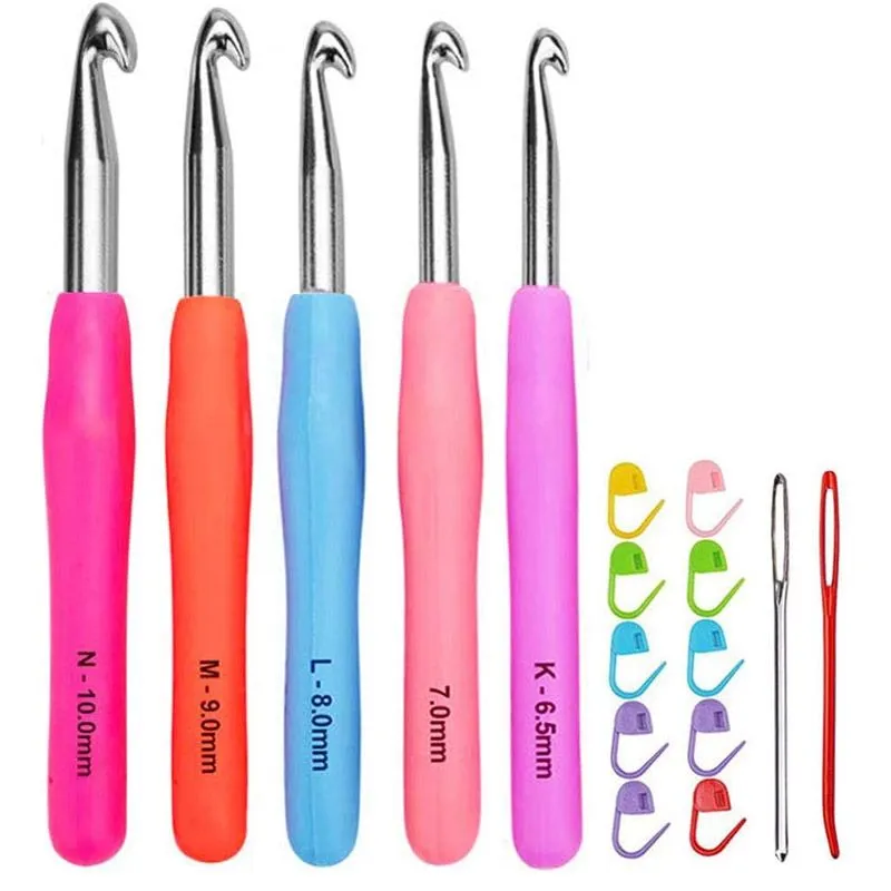 5 Size Large Crochet Hooks for Arthritic Hands,MultiColor