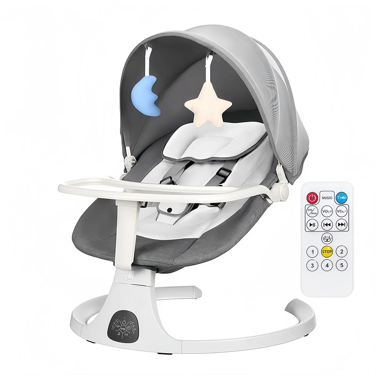 Upgraded 3-in-1 Deluxe Multi-Functional Smart Crib with Tray