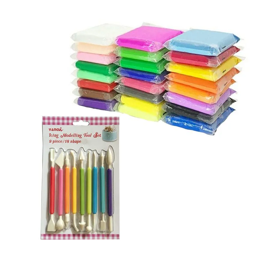 Air Clay for Crafting | 25 Pieces with 18 Modeling Tools