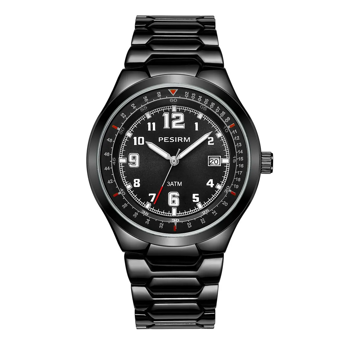 Waterproof Luxury Mens Watch Stainless Steel Quartz Casual Luminous Watches - Black