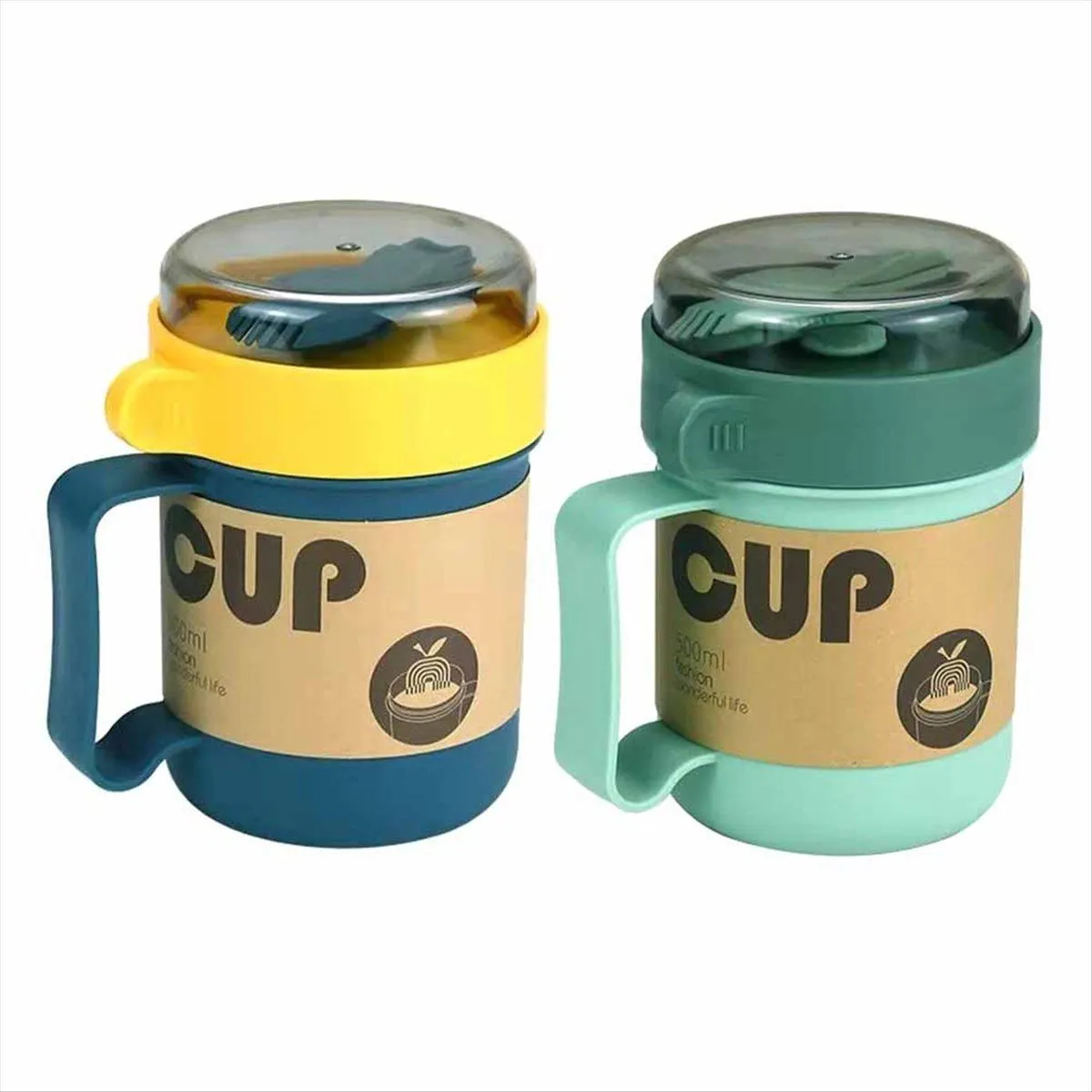 Breakfast Cup Oatmeal Cup Soup Mug With Lid Spoon For Kitchen