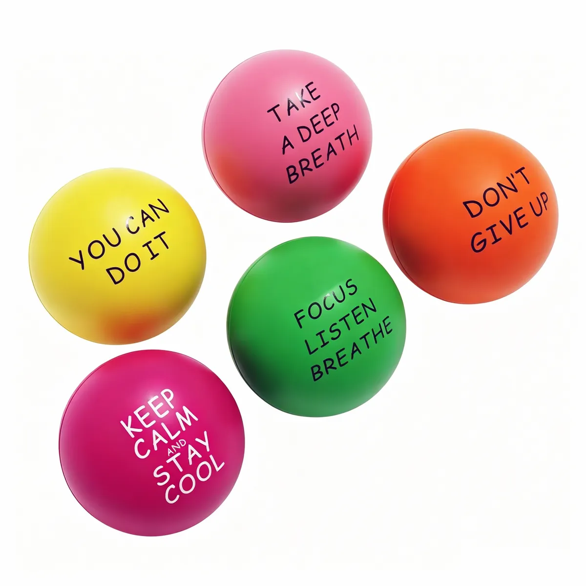 5 Pack Stress Balls for Kids & Adults - Stress Relief Hand Exercise Balls