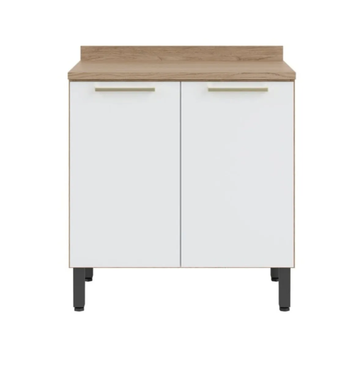 Kitchen 80cm Floor Unit - Light Oak-White