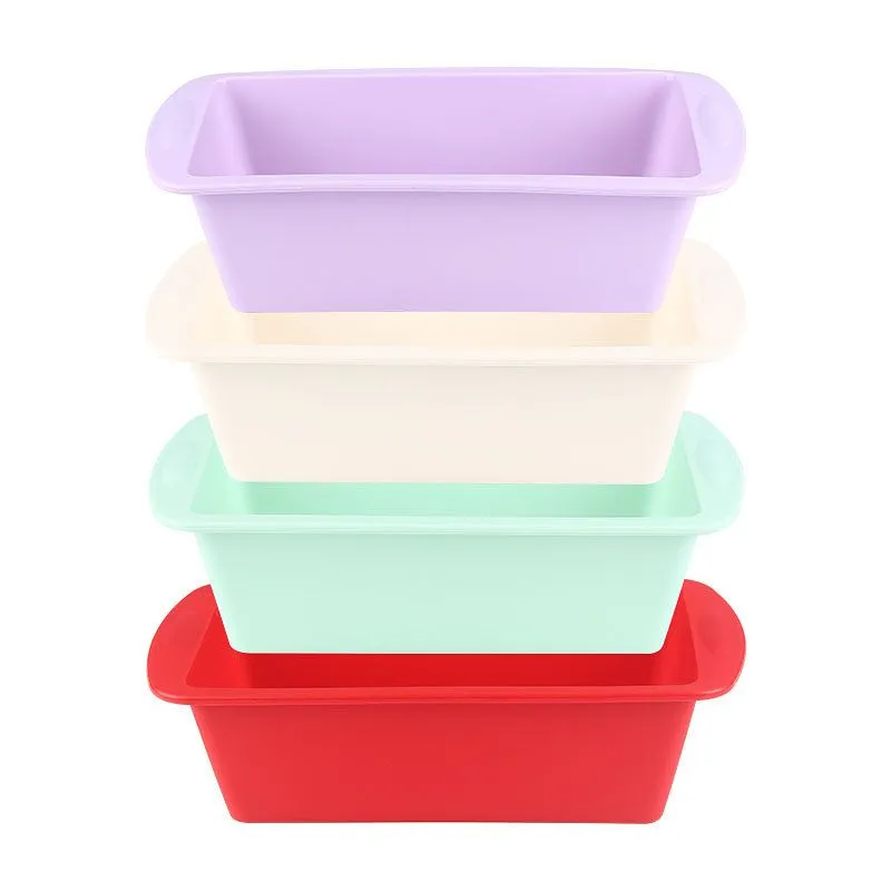 Silicone Baking Moulds, Set of 4, 20 x 9.5 x 5.5 cm, Rectangular Loaf Mould