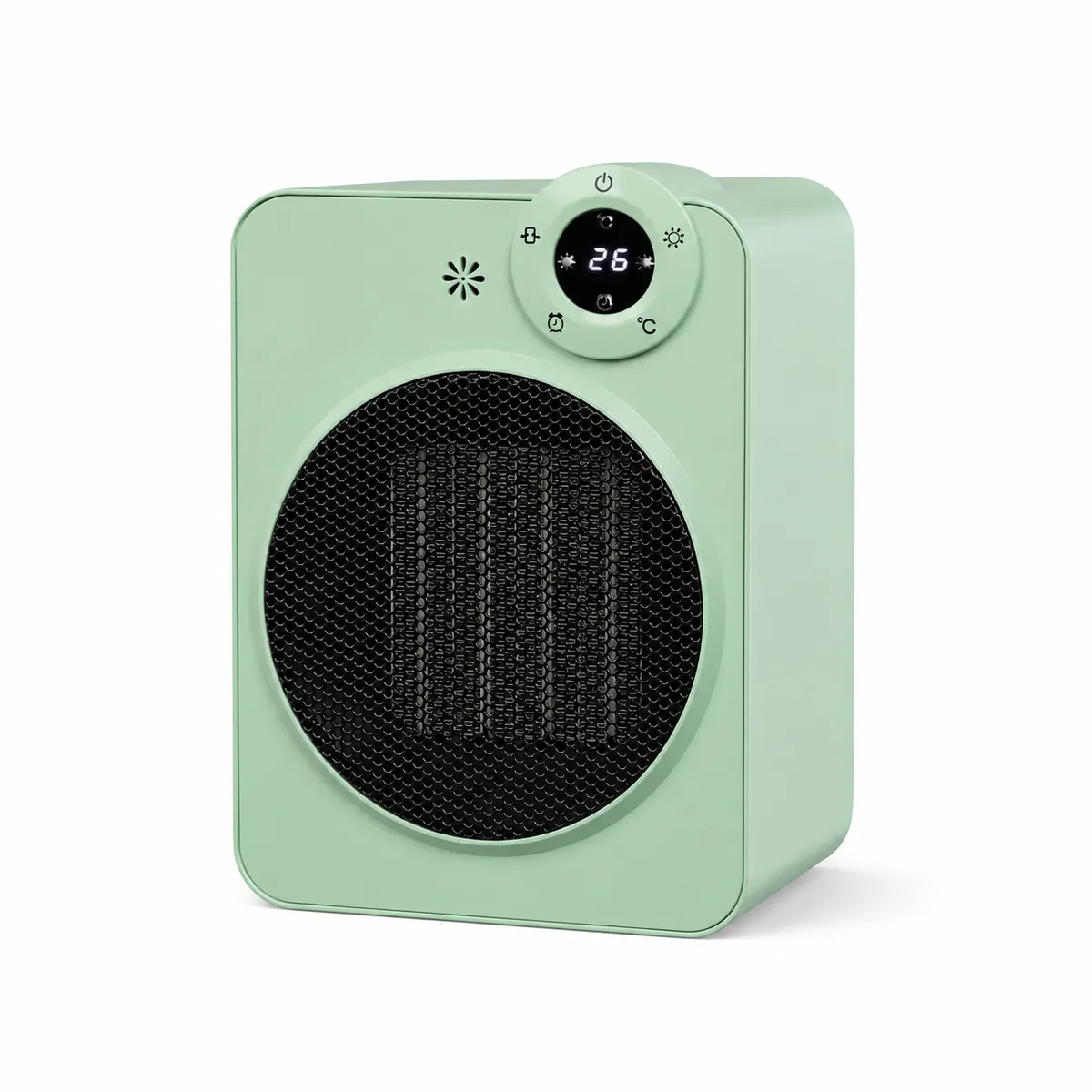 Mini Heater 2-in-1 Warm & Cool Fan - 70 Oscillation, 8H Timer, - Green
