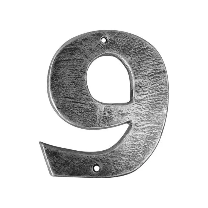 Antique Silver House number No.9- 20cm
