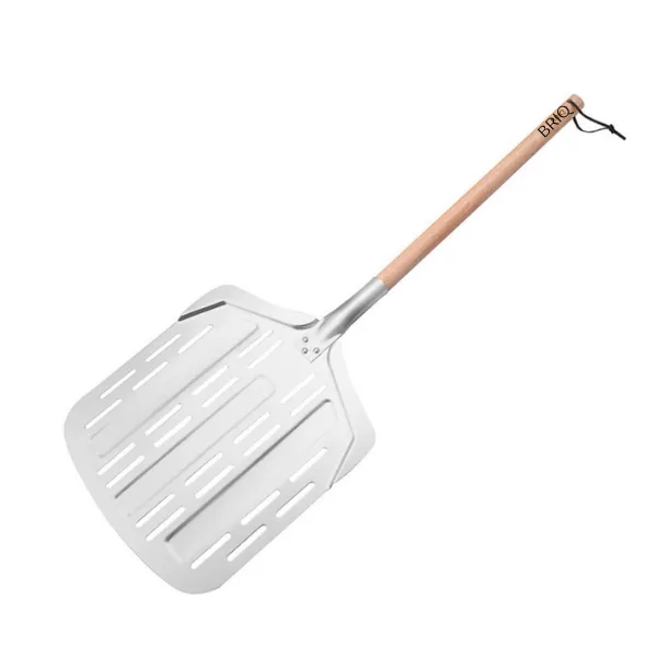 Perforated Pizza Peel - Metal Pizza Oven Paddle for Baking & Outdoor Ovens