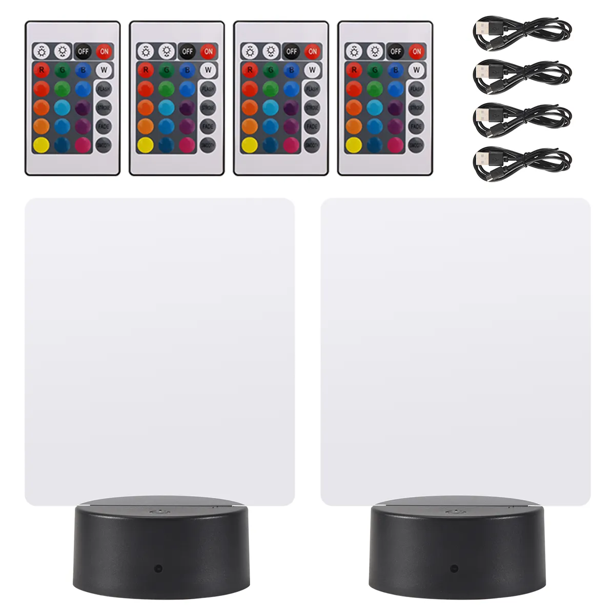 3D Night Led Light Lamp Base With Remote Controls For Child Room Bar