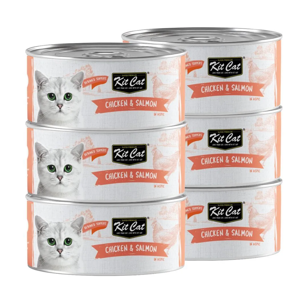 Kit Cat - Deboned Chicken & Salmon Aspic (6 x 80g)