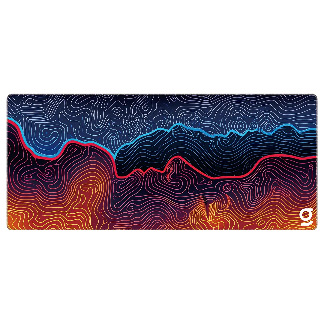 GNH XXLarge Size Anti-Slip Gaming/Office Mouse Pad - Black, Blue & Red