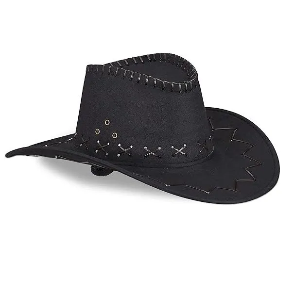 Dress Up Unisex Cross Stitch Pattern Cowboy Farm Summer Hat - Black