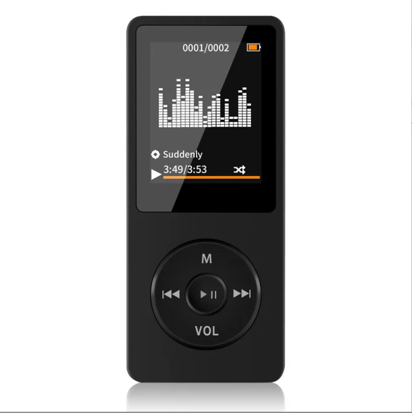 1.8-inch screen digital audio recorder rechargeable 8G Mp3 player - Black